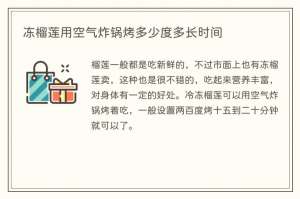 冻榴莲用空气炸锅烤多少度多长时间